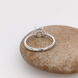 Ring Semi Mount w Natural Diamonds in Solid 14K Gold Round 7mm