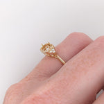 Ring Semi Mount w Natural Diamonds in Solid 14K Gold EM 5x7mm