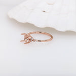 Ring Semi Mount w Natural Diamonds in Solid 14K Gold Round 7mm