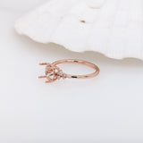 Ring Semi Mount w Natural Diamonds in Solid 14K Gold Round 7mm