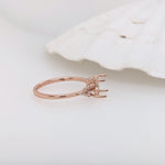 Ring Semi Mount w Natural Diamonds in Solid 14K Gold Round 7mm