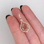 Pendant Semi Mount w Earth Mined Diamonds in Solid 14K Gold Round 9mm