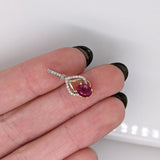 Beautiful Ruby Pendant w Diamond Bail