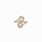 Toi et Moi Ring Semi Mount w Earth Mined Diamonds in Solid 14K Gold Round 5mm