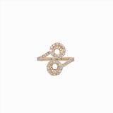 Toi et Moi Ring Semi Mount w Earth Mined Diamonds in Solid 14K Gold Round 5mm