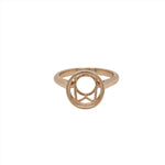Classic Bezel Set Solitaire Ring Mount in Solid 14K Gold Round 9mm