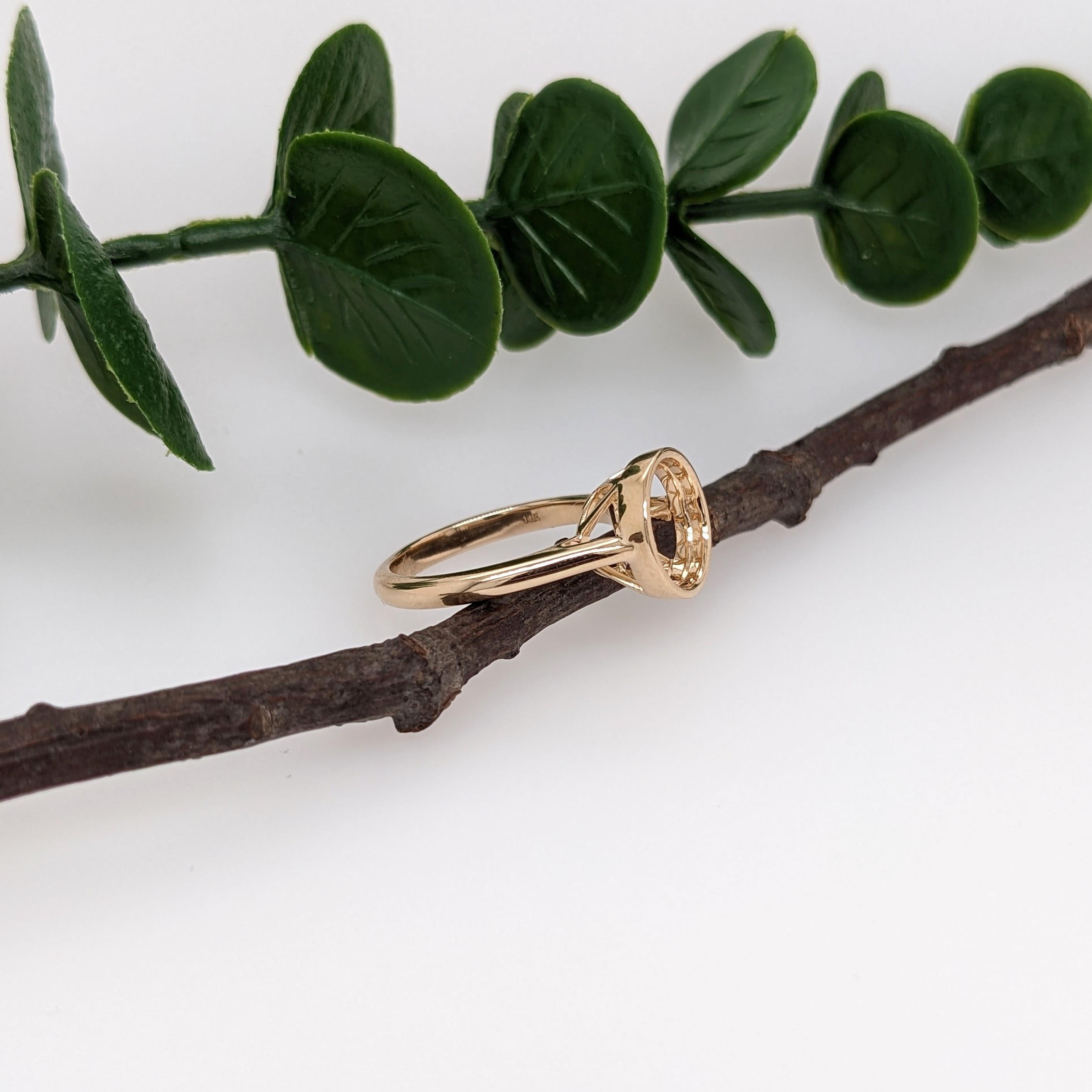 Classic Bezel Set Solitaire Ring Mount in Solid 14K Gold Round 9mm