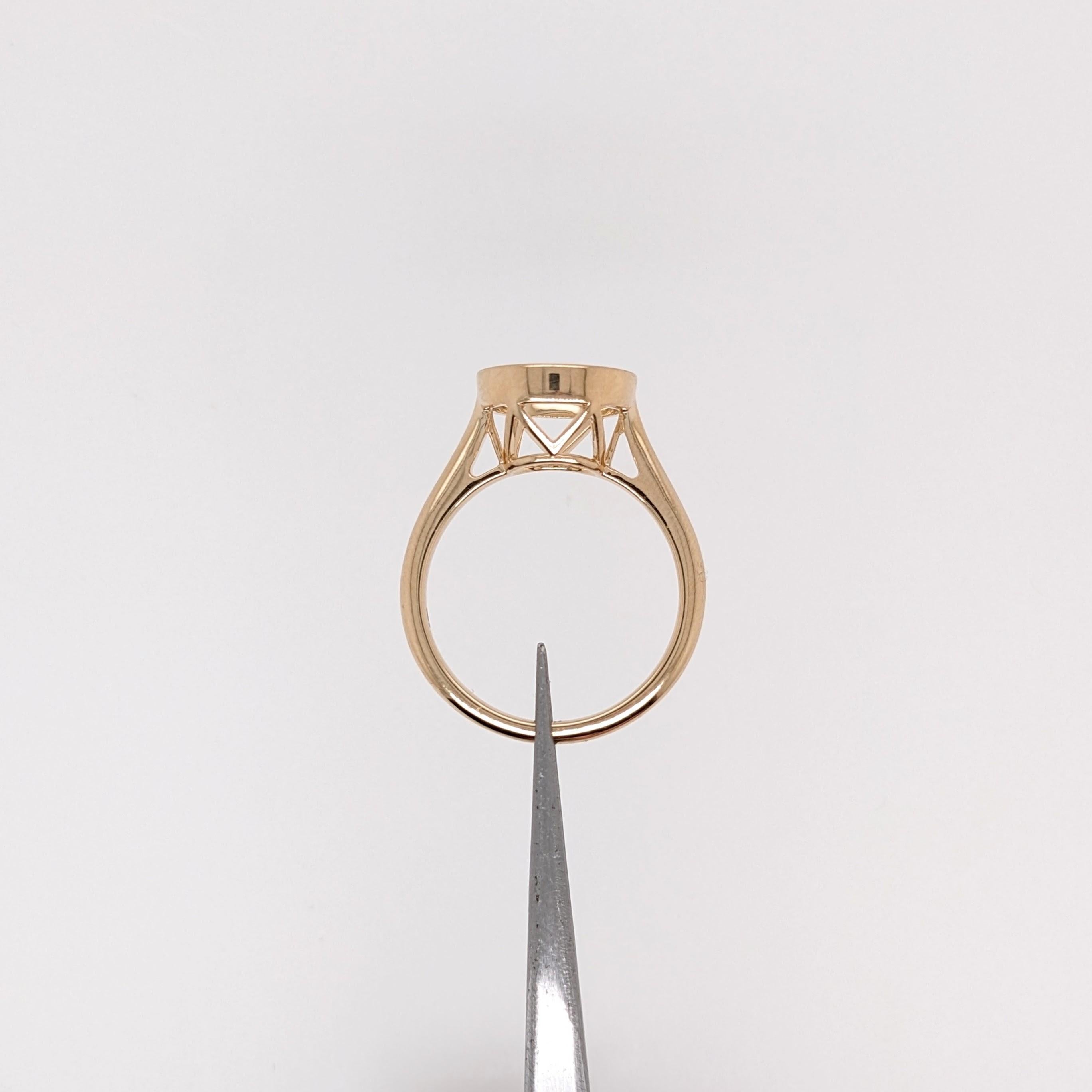 Classic Bezel Set Solitaire Ring Mount in Solid 14K Gold Round 9mm