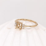 Ring Semi Mount w Earth Mined Diamonds in Solid 14K Gold EM 5.5x4mm