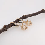 Dangle Earring Semi Mount w Earth Mined Diamonds in Solid 14K Gold Round 6mm