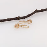 Dangle Earring Semi Mount w Earth Mined Diamonds in Solid 14K Gold Round 6mm