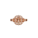 Ring Semi Mount w Earth Mined Diamonds in Solid 14K Gold Round 5mm