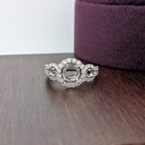 Three Stone Setting Engagement Ring in Solid 14K Gold with Natural Earth Mined Diamonds | Round 6.5mm 7.5mm 8.5mm  | Custom Ring Setting