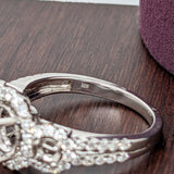 Three Stone Setting Engagement Ring in Solid 14K Gold with Natural Earth Mined Diamonds | Round 6.5mm 7.5mm 8.5mm  | Custom Ring Setting