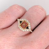 Unique Cushion Cut Semi-Mount Ring with Natural Earth-Mined Diamonds & Black Enamel in Solid 14K Gold | 7×5mm | Customizable