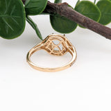 Unique Cushion Cut Semi-Mount Ring with Natural Earth-Mined Diamonds & Black Enamel in Solid 14K Gold | 7×5mm | Customizable