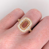 Gorgeous Ring Semi Mount w Natural Diamonds and Milgrain Details