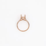 Statement Ring Semi Mount w Earth Mined Diamonds in Solid 14K Gold | Oval 10x8mm