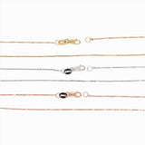 Diamond Cut Cable Chains in Solid 14k White, Yellow or Rose Gold | 16" or 18" or 20"