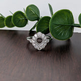 Gorgeous Ring Semi Mount w Natural Diamonds in Solid 14k Gold || Round 6mm  || Engagement Ring || Customizable