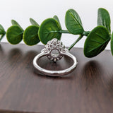 Gorgeous Ring Semi Mount w Natural Diamonds in Solid 14k Gold || Round 6mm  || Engagement Ring || Customizable