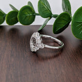 Gorgeous Ring Semi Mount w Natural Diamonds in Solid 14k Gold || Round 6mm  || Engagement Ring || Customizable
