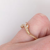 Elegant Natural Diamonds Band in Solid 14K Yellow Gold | Stackable Band | Marquise and Round Diamonds