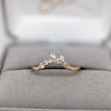 Elegant Natural Diamonds Band in Solid 14K Yellow Gold | Stackable Band | Marquise and Round Diamonds