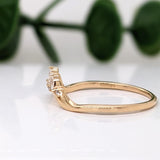Elegant Natural Diamonds Band in Solid 14K Yellow Gold | Stackable Band | Marquise and Round Diamonds
