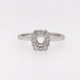 Oval Ring Semi Mount in Solid 14k Gold with Natural Diamond Accents | Oval 5x4.5mm | Customizable