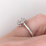 Oval Ring Semi Mount in Solid 14k Gold with Natural Diamond Accents | Oval 5x4.5mm | Customizable
