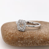Oval Ring Semi Mount in Solid 14k Gold with Natural Diamond Accents | Oval 5x4.5mm | Customizable