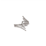 Bypass Ring Semi Mount w Diamond Accents & Hidden Diamond Halo
