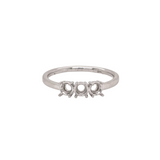 Beautiful Three Stone Round Baskets Ring Mount
