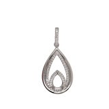 Statement Pear Cut Pendant Semi Mount w Diamond Accents