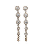 Round LAB and Natural Diamond Dangle Earring
