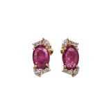 1.7ct Ruby Studs with Diamond Accents
