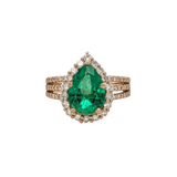 2.3ct GIA Certified Colombian Emerald Ring w Diamond Accents