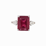 5.9ct Statement Ruby Ring with Diamond Accents