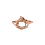 Trillion Cut Ring Semi Mount w Diamond Accents