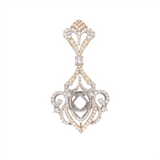 Beautiful Intricate Pendant Semi Mount w Diamond Accents