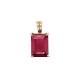 2.6ct Solitaire Emerald Cut Ruby Pendant