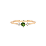 Dainty Tsavorite Ring w Earth Mined Diamonds