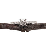 Dainty Ring Semi Mount w Natural Diamonds