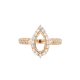 Statement Pear Cut Ring Semi Mount w Diamond Accents