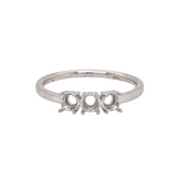 Beautiful Three Stone Round Baskets Ring Mount