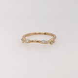 Dainty Diamond Band in Solid 14K Yellow Gold | Stackable Band | Fine Jewelry