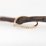 Natural Diamonds Curved Band in Solid 14K Gold | Wedding Band | Stackable Classic Band