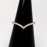 Natural Diamonds Curved Band in Solid 14K Gold | Wedding Band | Stackable Classic Band