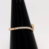 Natural Diamonds Curved Band in Solid 14K Gold | Wedding Band | Stackable Classic Band